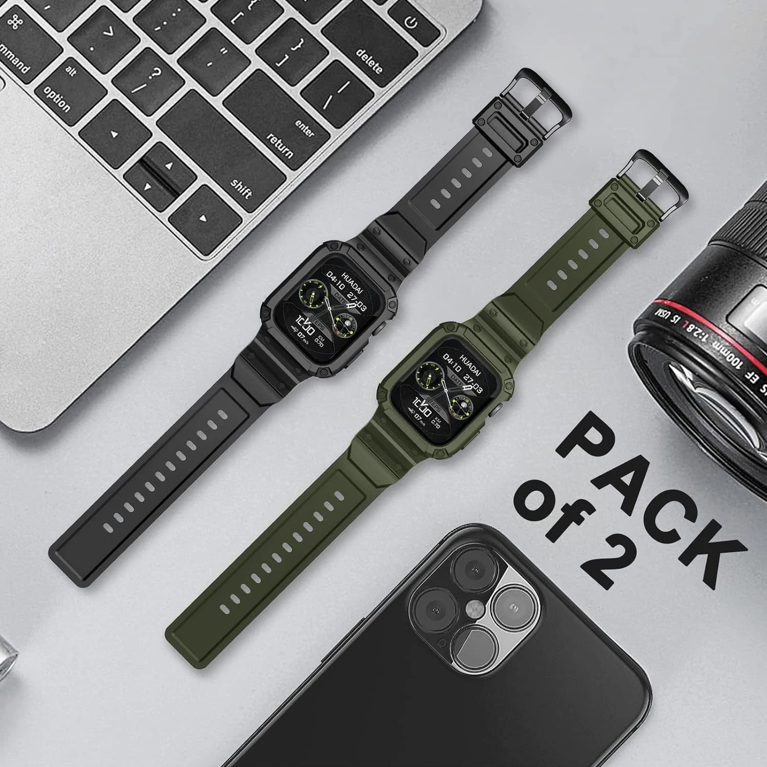 Rugged Apple Watch Band Bumper Case Cover Strap Iwatch SE 9 8 7 6 5 4 3 2