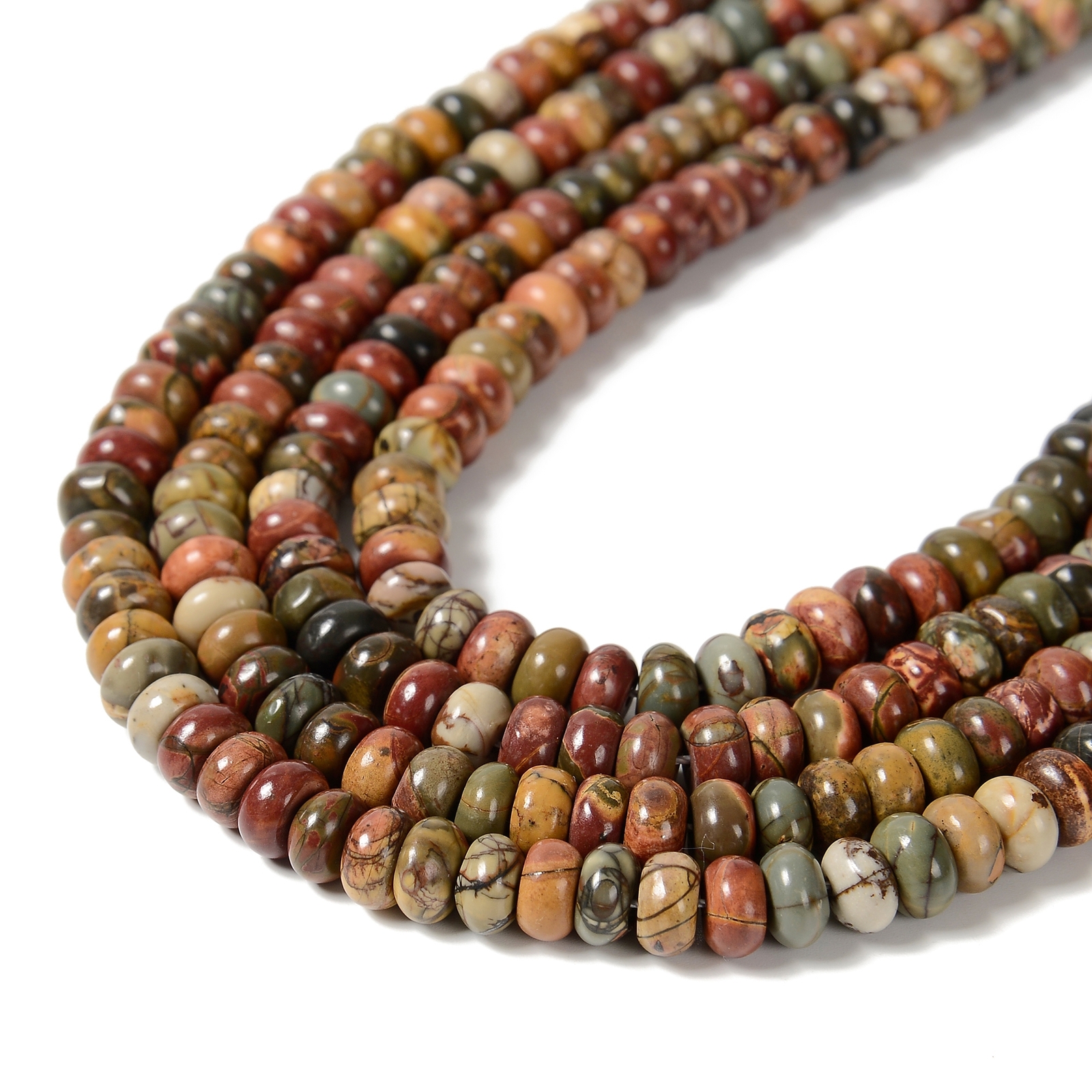 Red Creek Jasper Smooth Rondelle Beads 2x4mm 4x6mm 5x8mm 6x10mm 15.5″ Strand