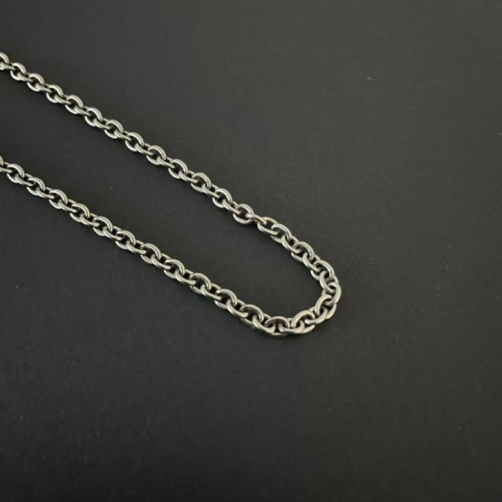 Pure Titanium Necklace O-Chain 3mm Wide Anti Allergic Ultra Light Retro Chain