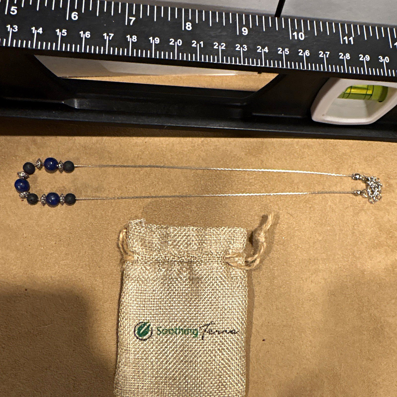 Simply G Lapis Lazuli & Lava Stone Beaded Necklace, Silver Tone Adjustable