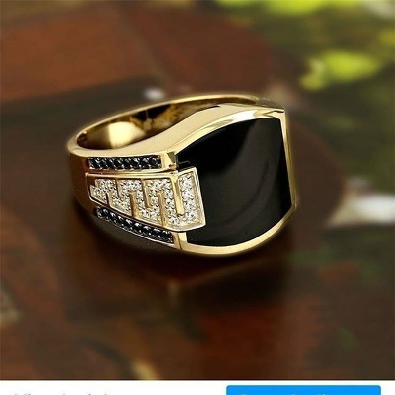 Sterling Silver Handmade Jewelry Black Men’s Ring All Size Fashion Ring 2025