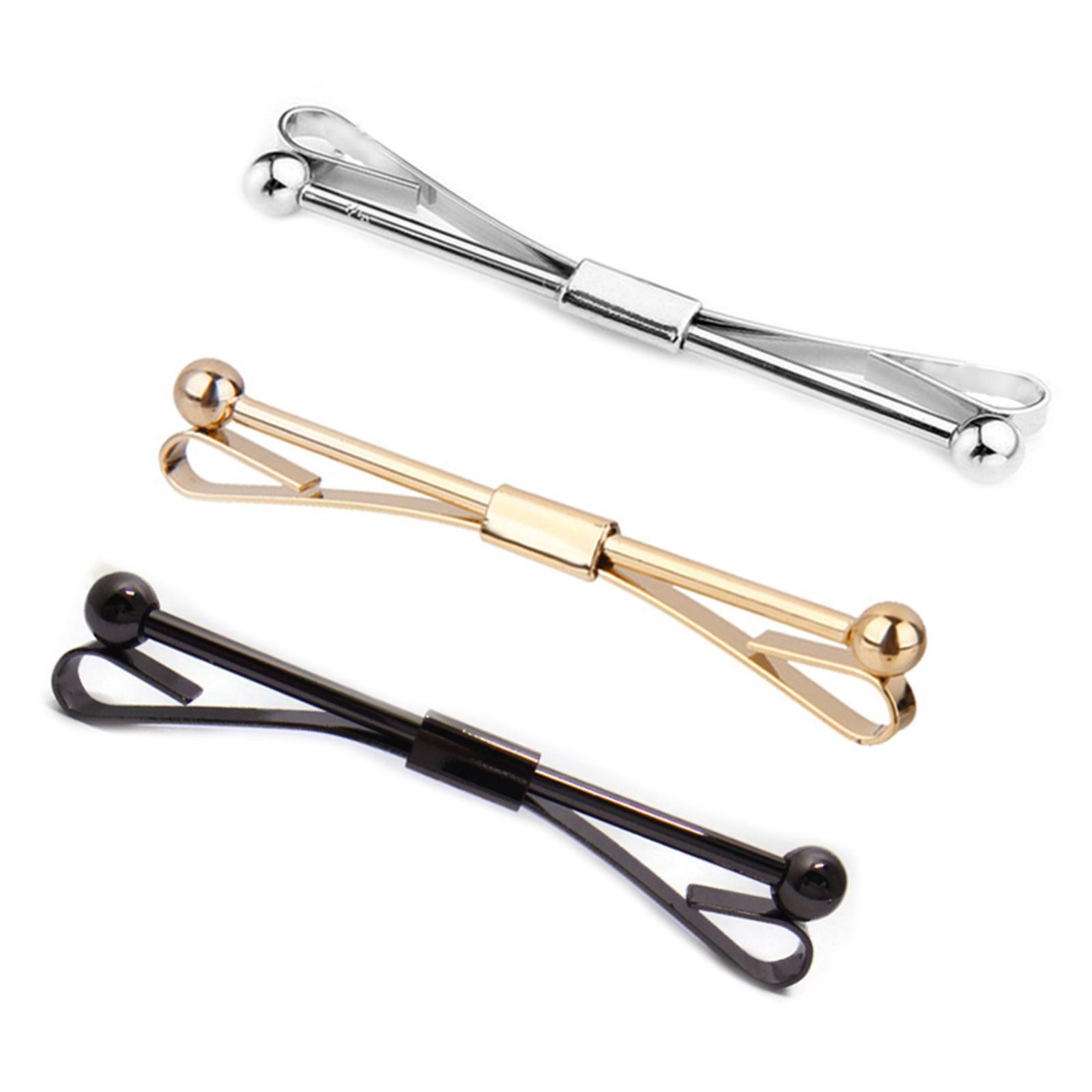 Tie Classic Clips Tie Collar Bar Pin Black for Gentlemen Shirt Suit Wedding