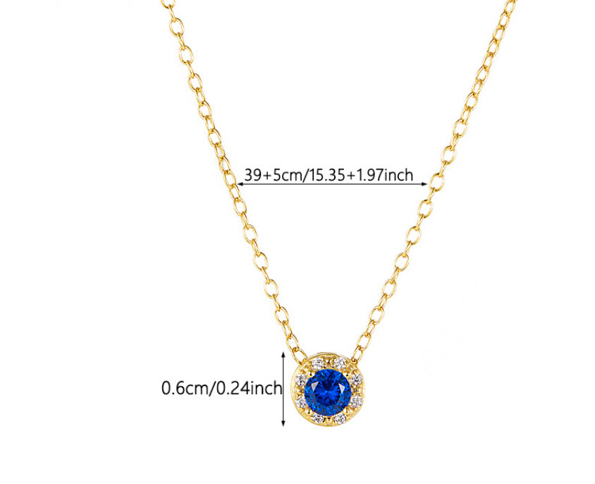Women 925 Silver Retro Necklace Colorful Zircon Elegant Clavicle Chain Jewelry