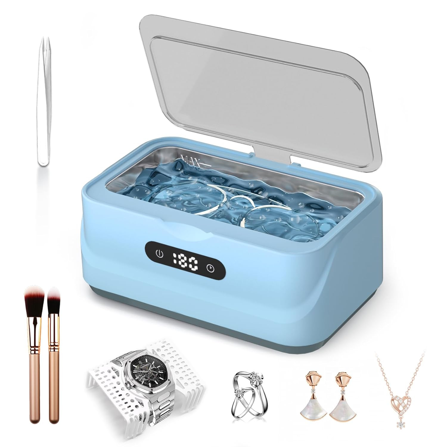 Ultrasonic Jewelry Cleaner: 48Khz Ring Cleaner Ultrasonic Machine with Digital T