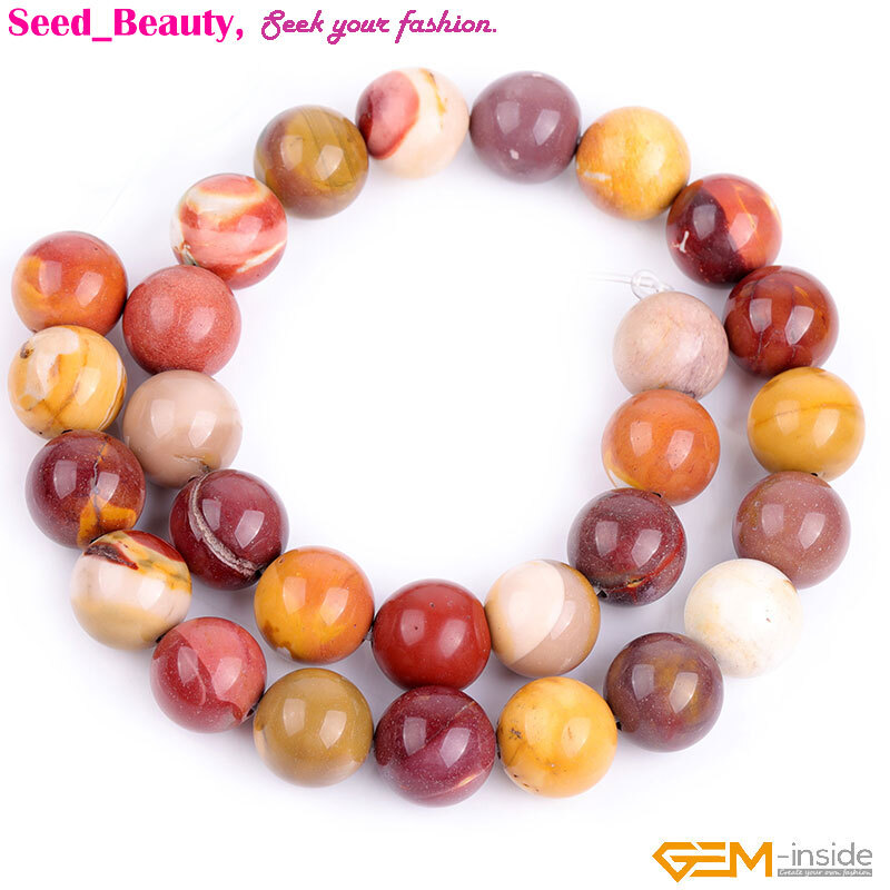 Natural Gemstone Genuine Multicolor Mookaite Beads For Women Jewelry Making 15″