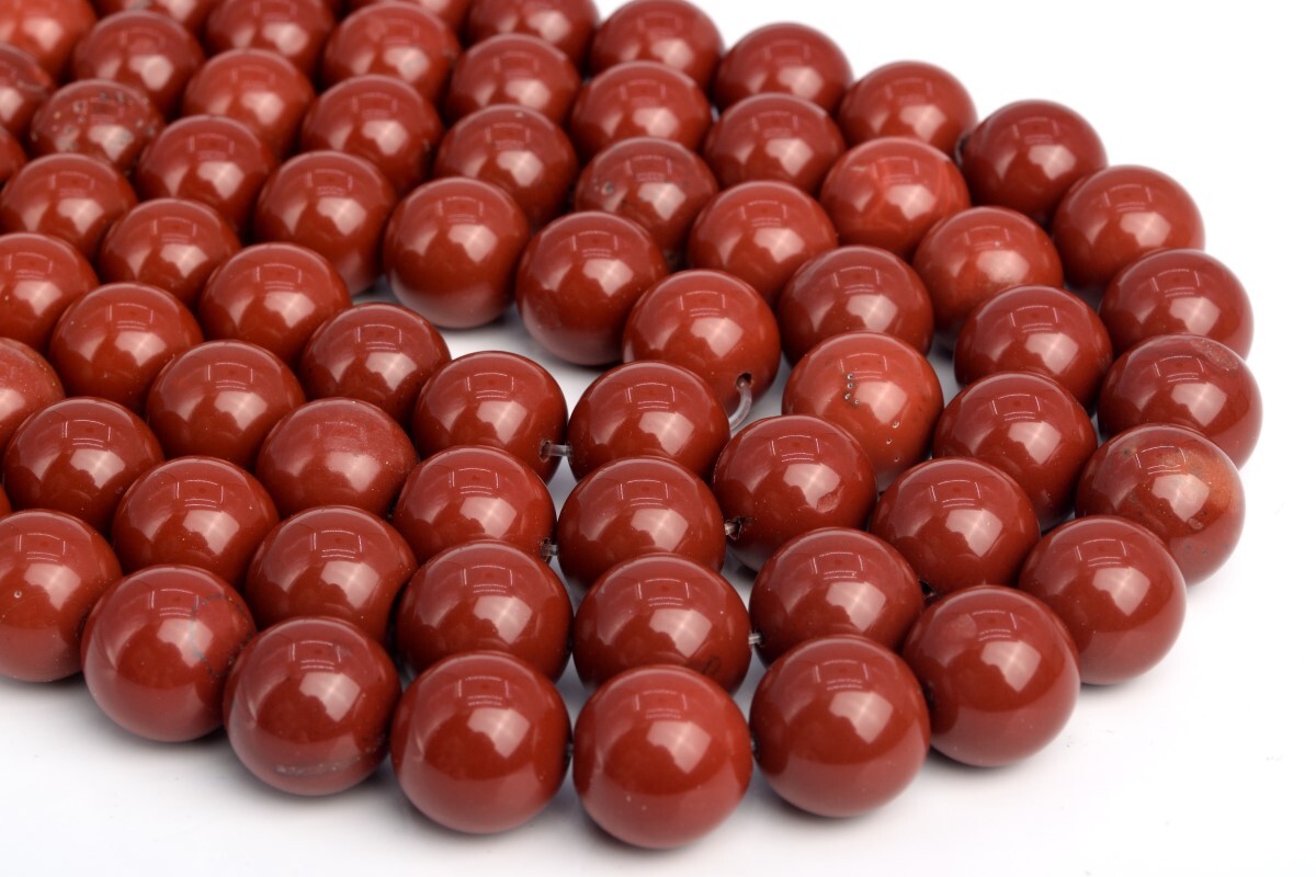 15MM Genuine Natural Red Jasper Beads Grade AA Gemstone Round Loose Beads