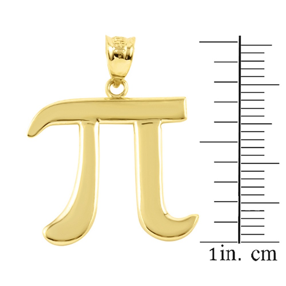 Gold Pi Symbol Math Pendant Necklace (Available in Yellow/Rose/White Gold)