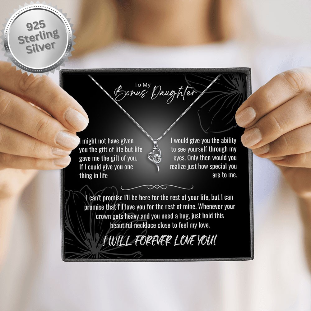 To My Bonus Daughter Necklace, Gift for Bonus Daughter, Step Daughter Birthday