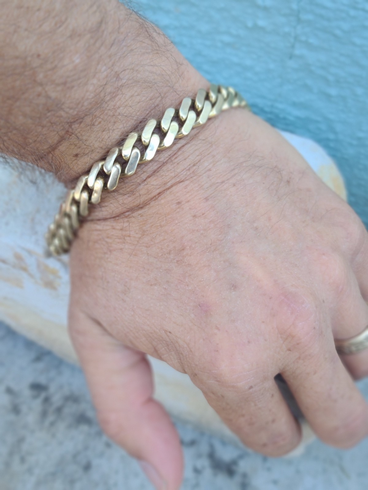 14k Solid Yellow Gold Miami Cuban Bracelet size 8″ Signed Monaco Classic 15.6gr