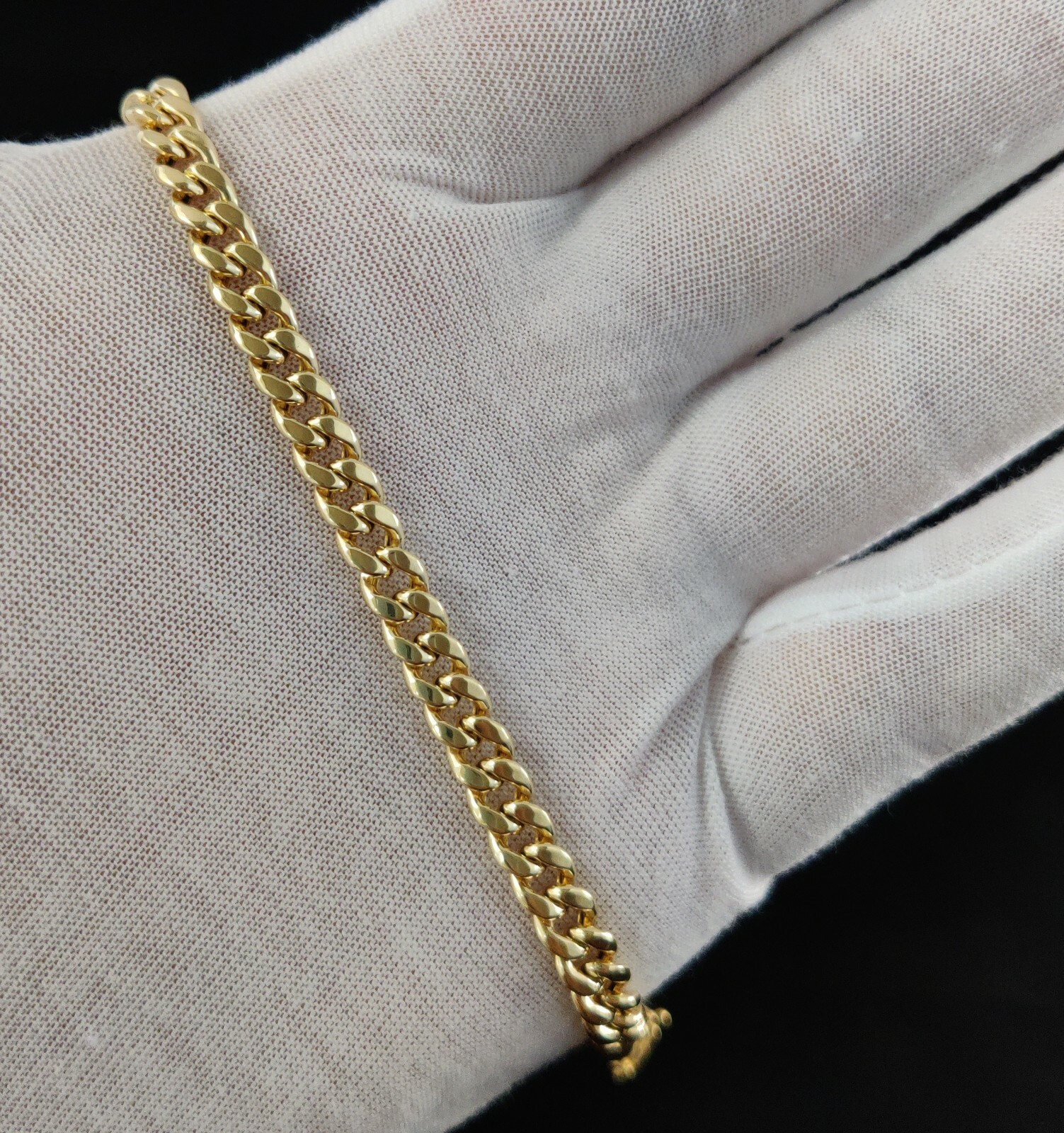 10K Real Gold 6.2mm Miami Cuban Bracelet with Box Clasp Lock, 10K Yellow Gold