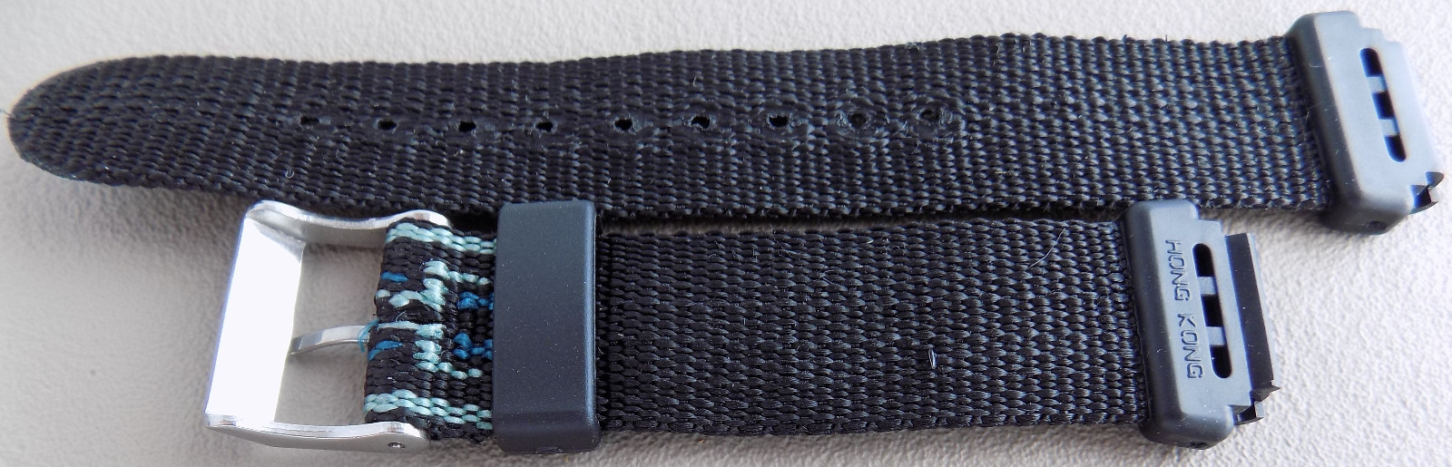Timex Stealth Indiglo Black Nylon Water Resistant Sport 17mm Regular Watch Band