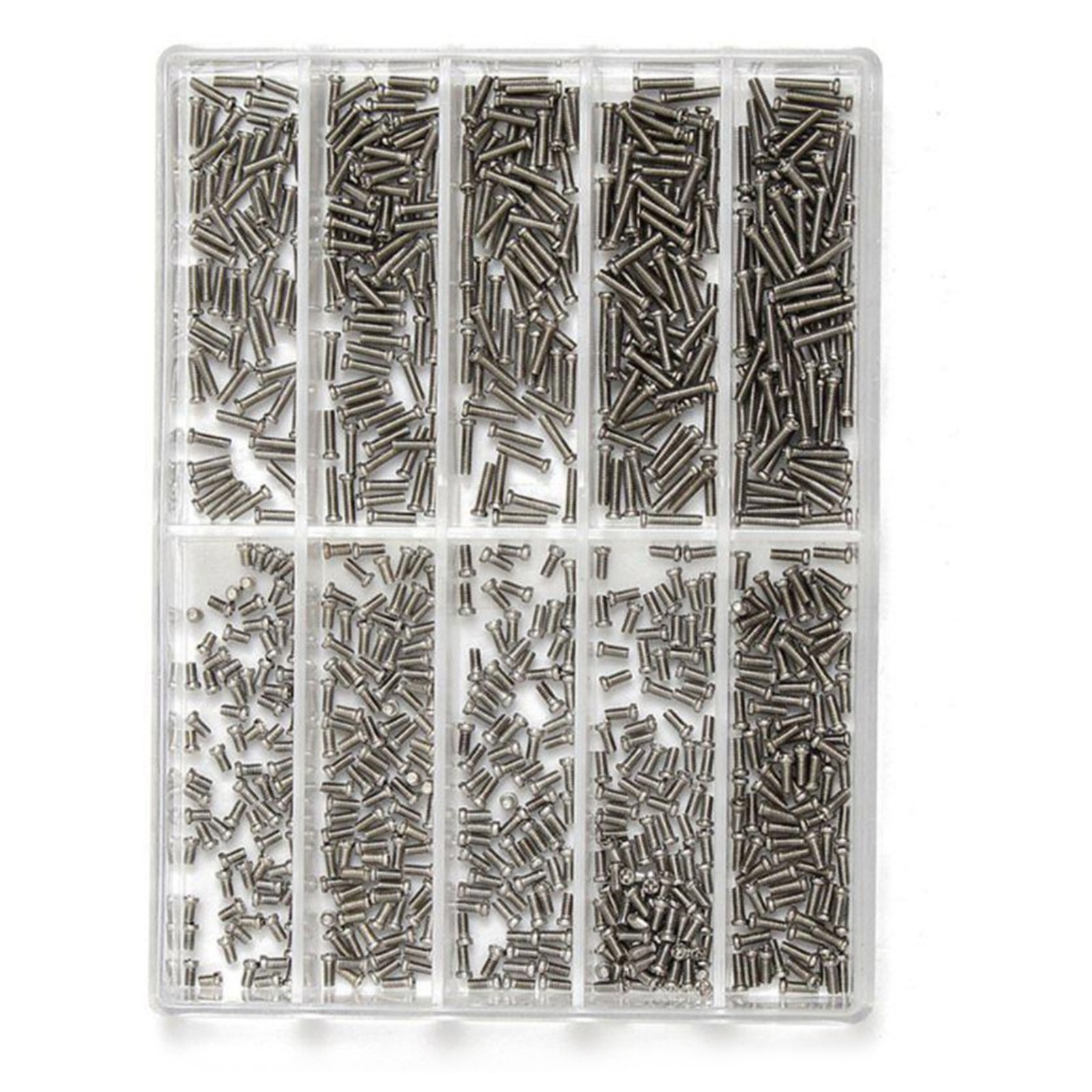 600pcs 1.2mm Assorted Stainless Steel Eyeglass Jewelry Watch Screws Kit 1.6-6mm