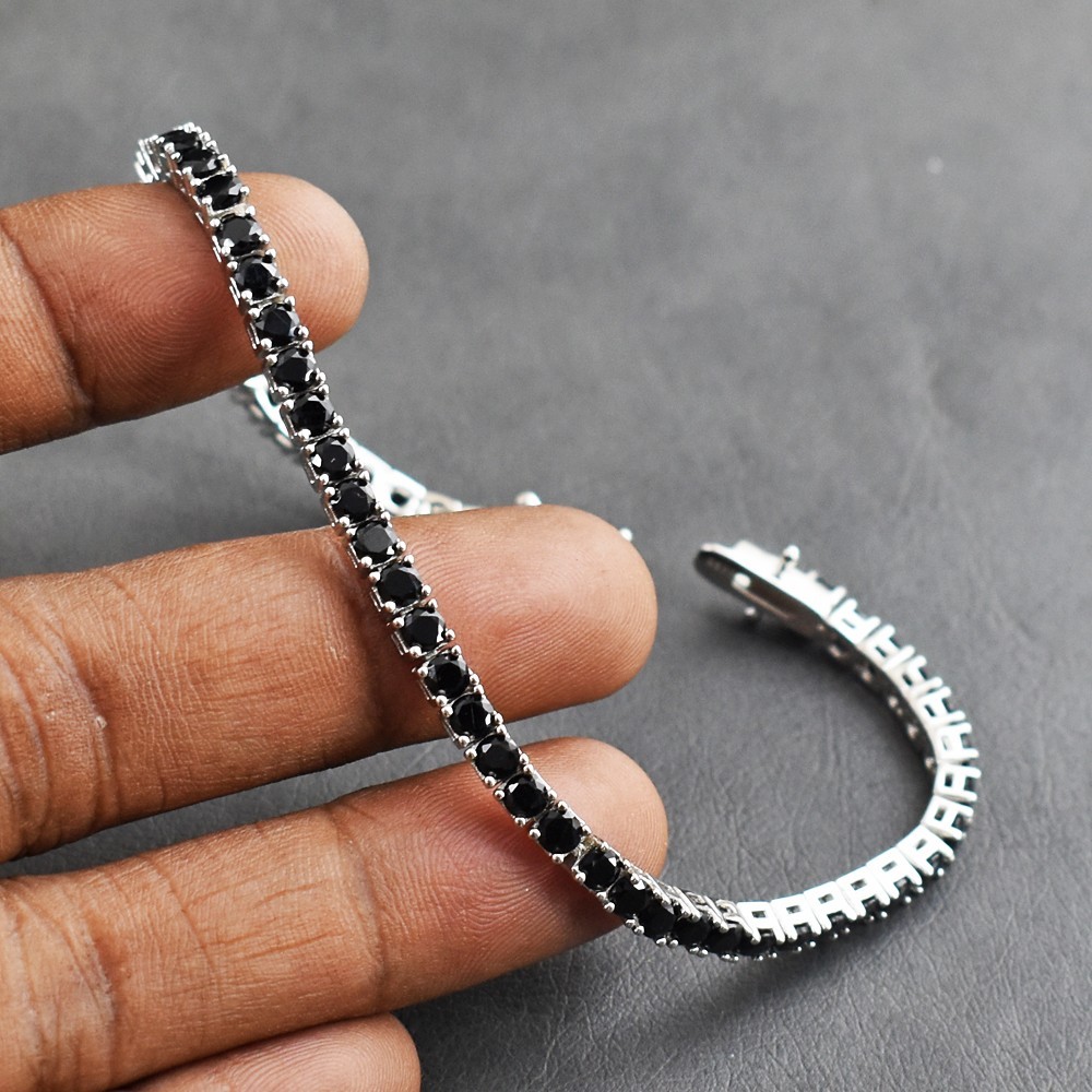 7 Inches .925 Sterling Silver Spinel 10.00 Grams AAA Quality Bracelet 61 S654