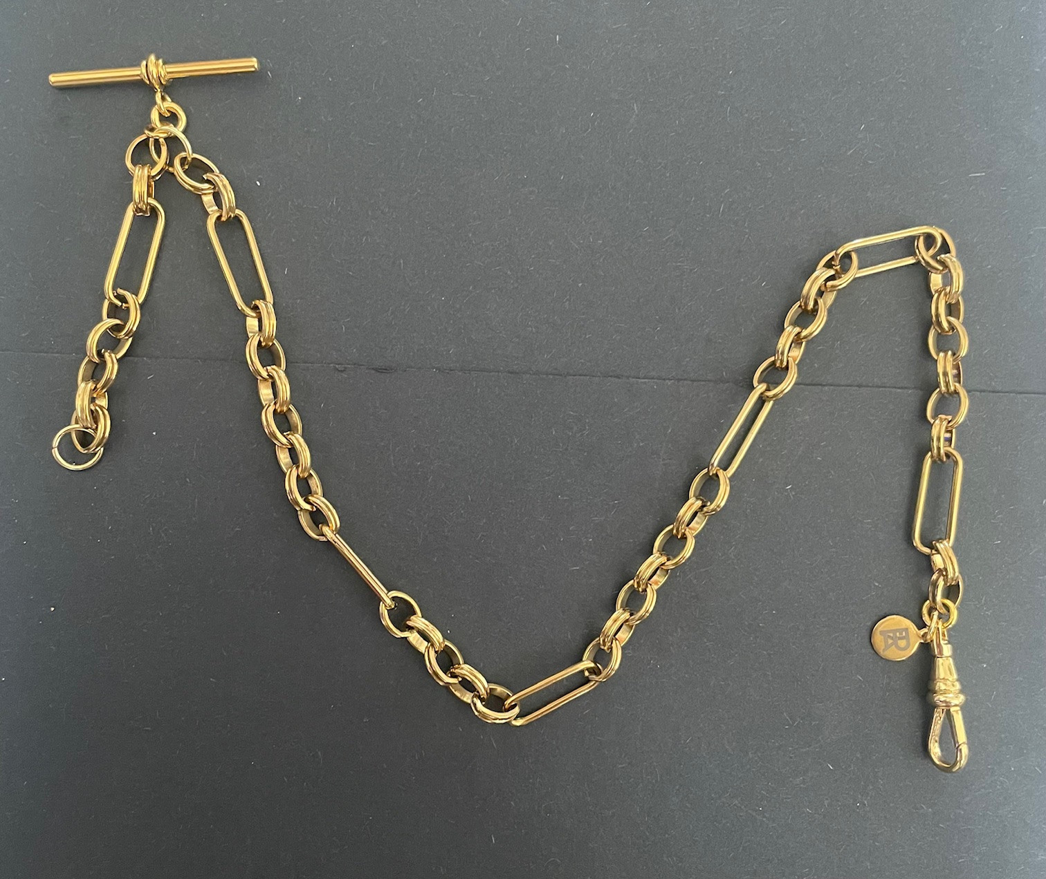 single albert belcher link gold plated albert pocket watch chain fob peaky