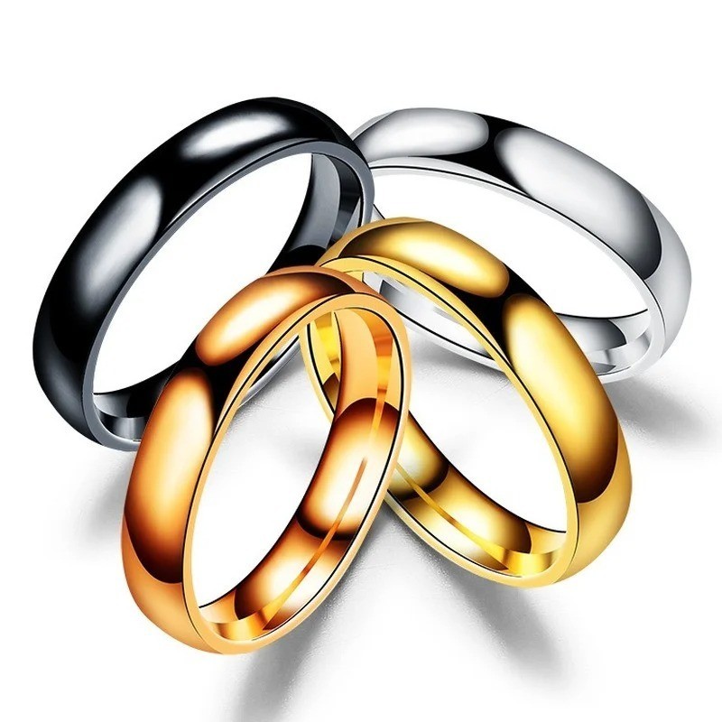 Men’s Women’s Silver High Polished Dome Titanium Rings Wedding Band Comfort Fit.