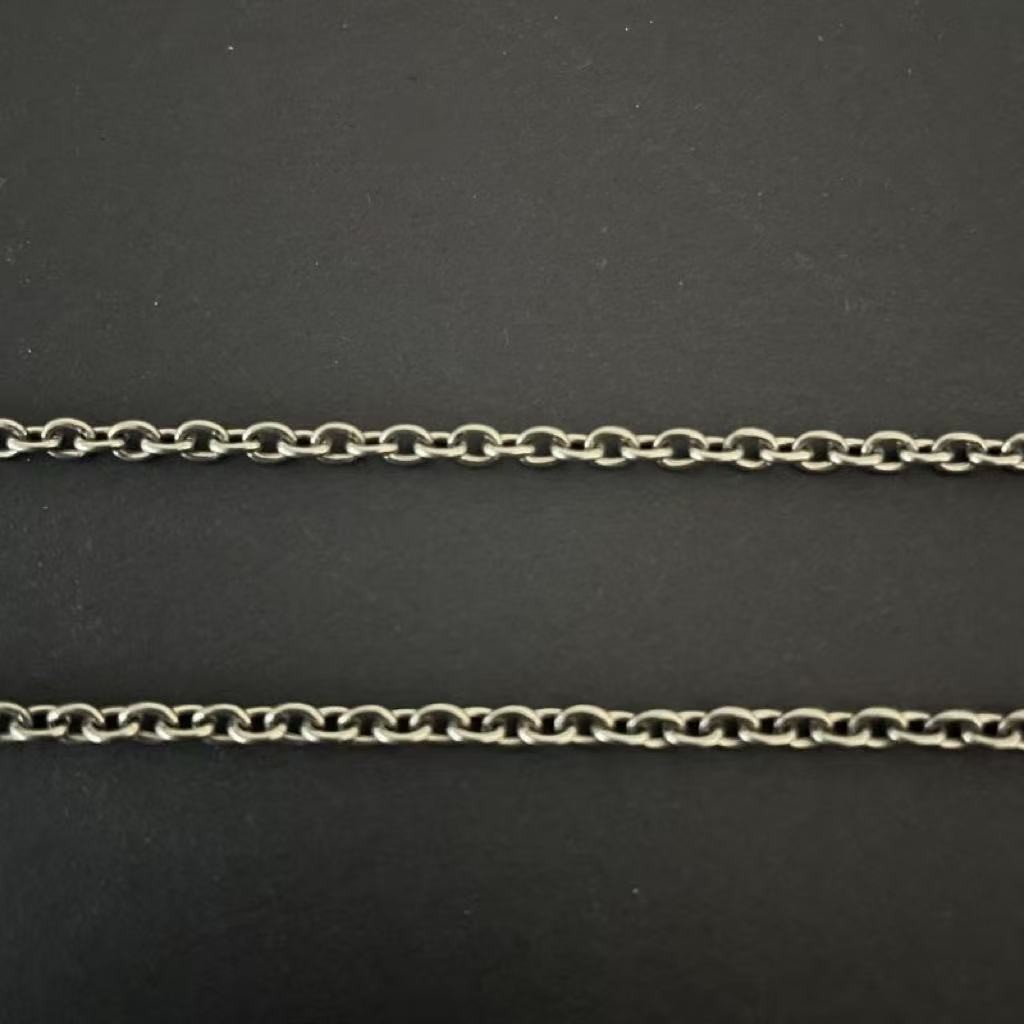 Pure Titanium Necklace O-Chain 3mm Wide Anti Allergic Ultra Light Retro Chain