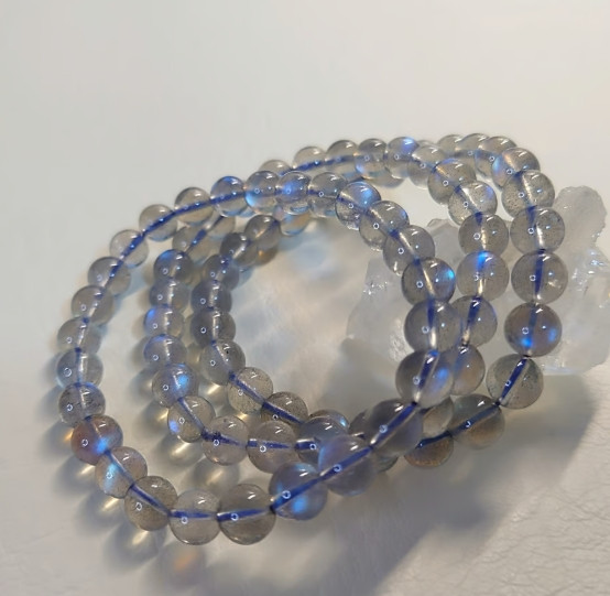 Moonstone Stone Bracelet Natural 7-8mm Gemstone Stretch Energy Bracelet Gift