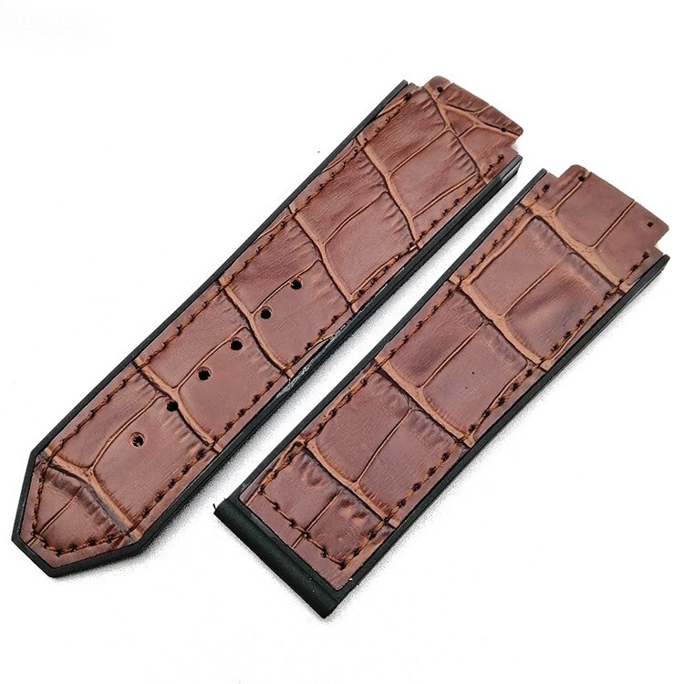 Waterproof Classic Genuine Leather Watch Band Strap Quick 25*19mm rubber strap