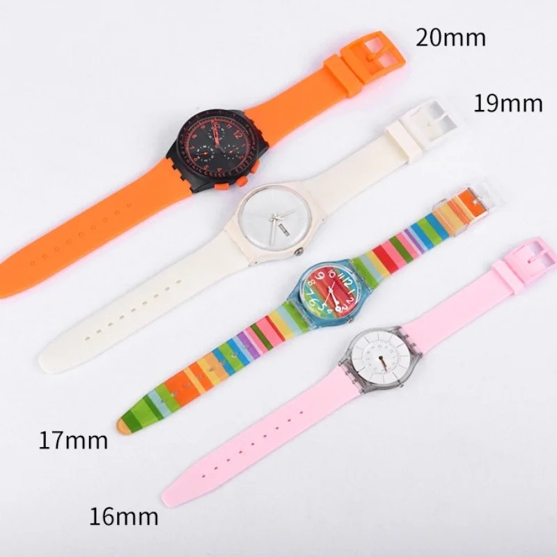 Wrist Watch Band Strap For Swatch 16mm 17mm 19mm 20mm Silicone Watchband