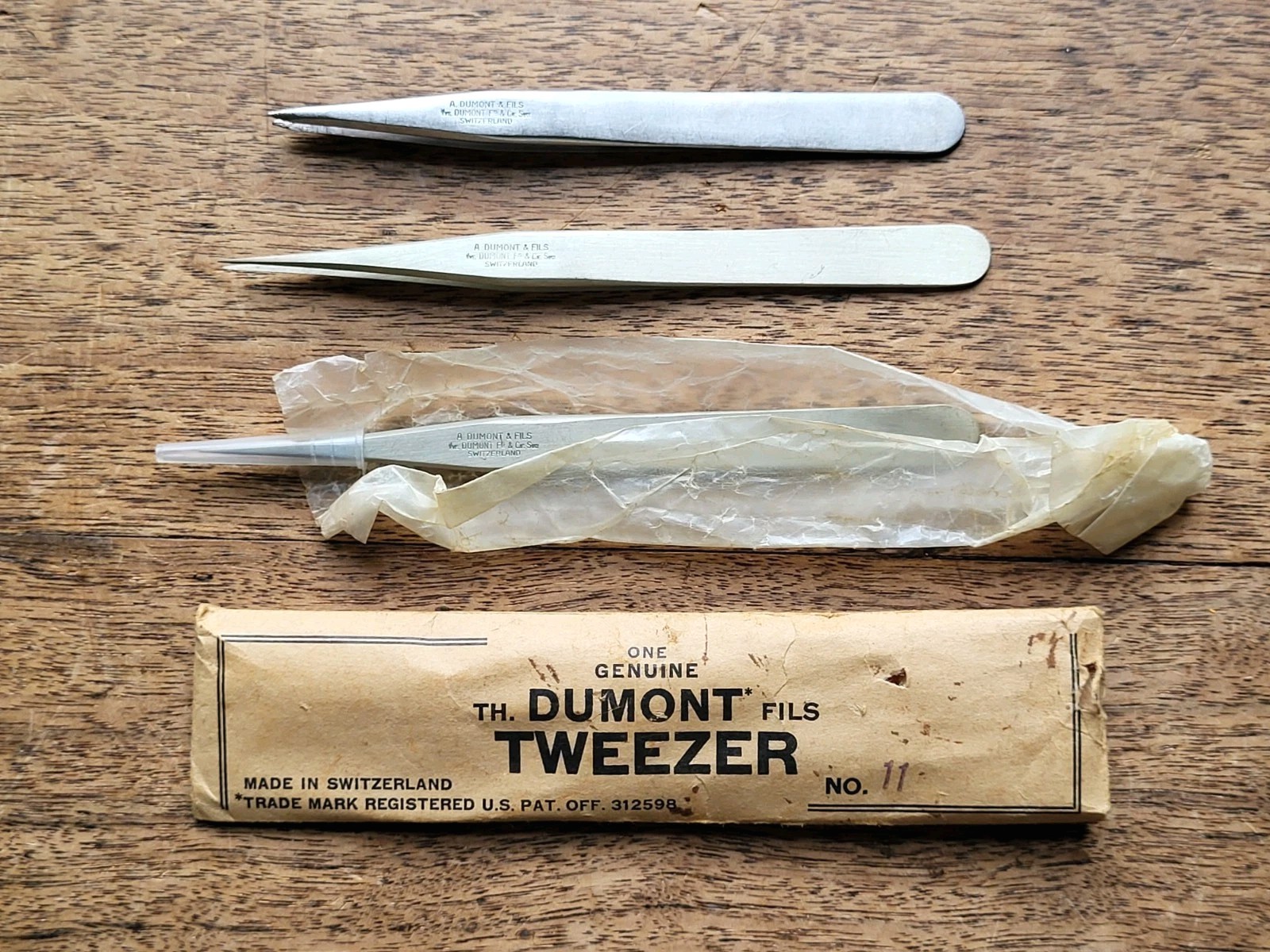 (3) Dumont & Fils Swiss Tweezers- #3 & (2) # 11 Antimagnetic Watchmaker Jewelry