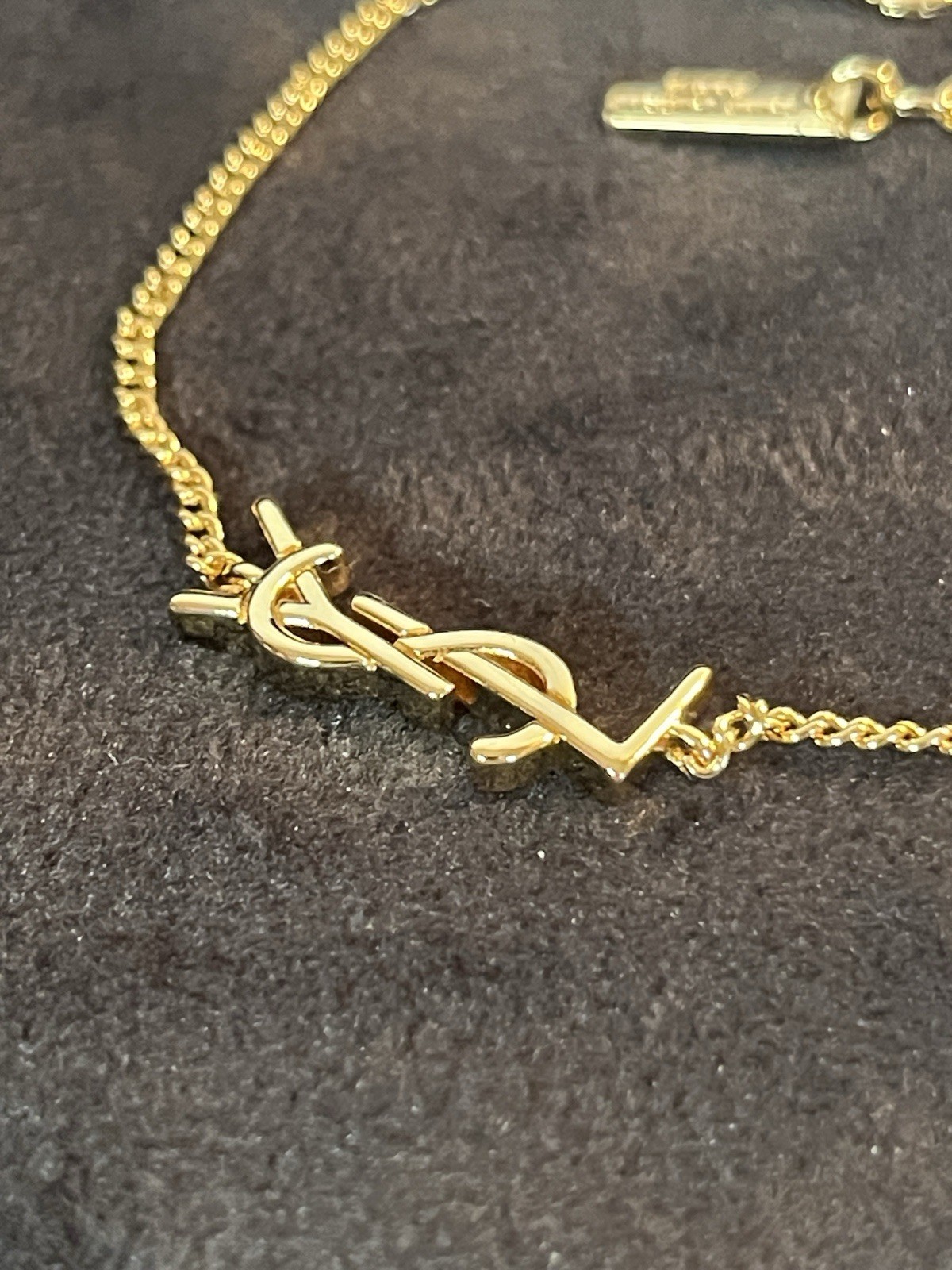 Gold Tone Ysl Saint Laurent Bracelet 6.5-7.5”