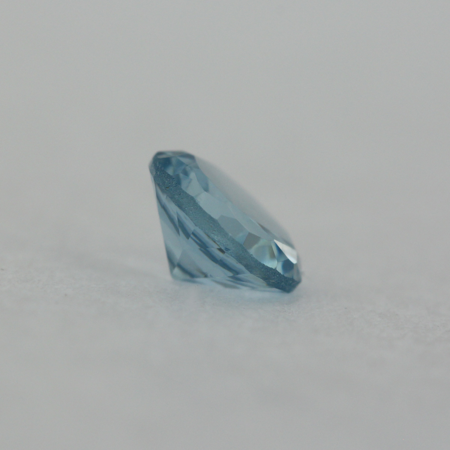 Loose Round Cut Aquamarine CZ Stone Single Light Blue Cubic Zirconia Birthstone