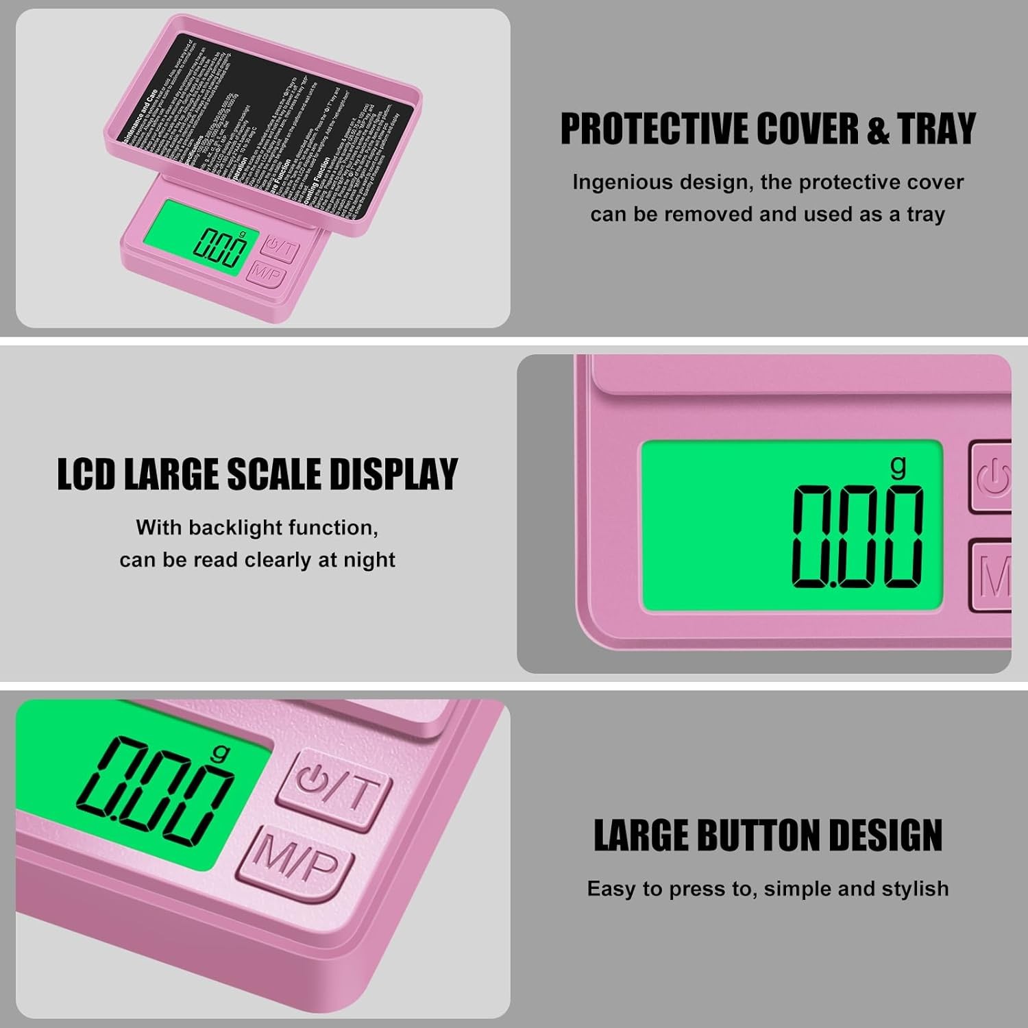 Diyife 1000g Digital Pocket Gram Scale 0.01g Accuracy, Mini Jewelry Scale with P