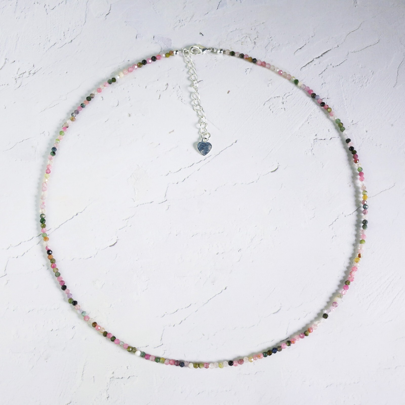 Natural Multicolor Tourmaline Beads Dainty Choker Gemstone Crystal Necklace Gift
