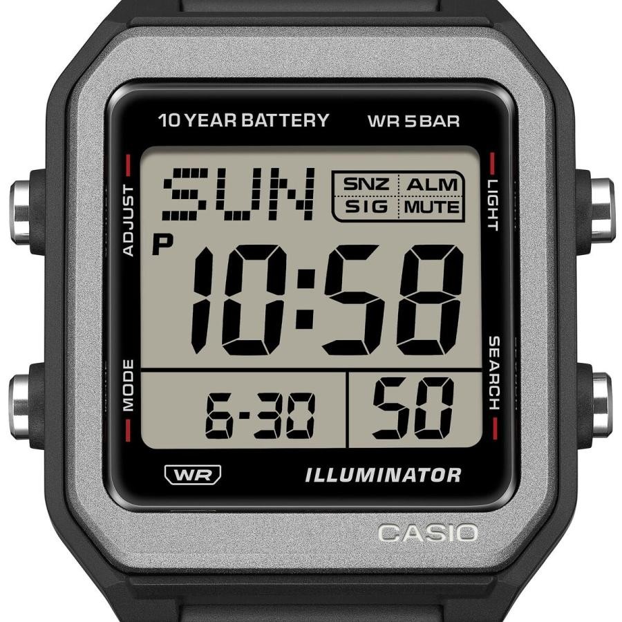CASIO W-221H-1AJF Digital Watch Black Resin Alarm Chronograph Water Resist Timer