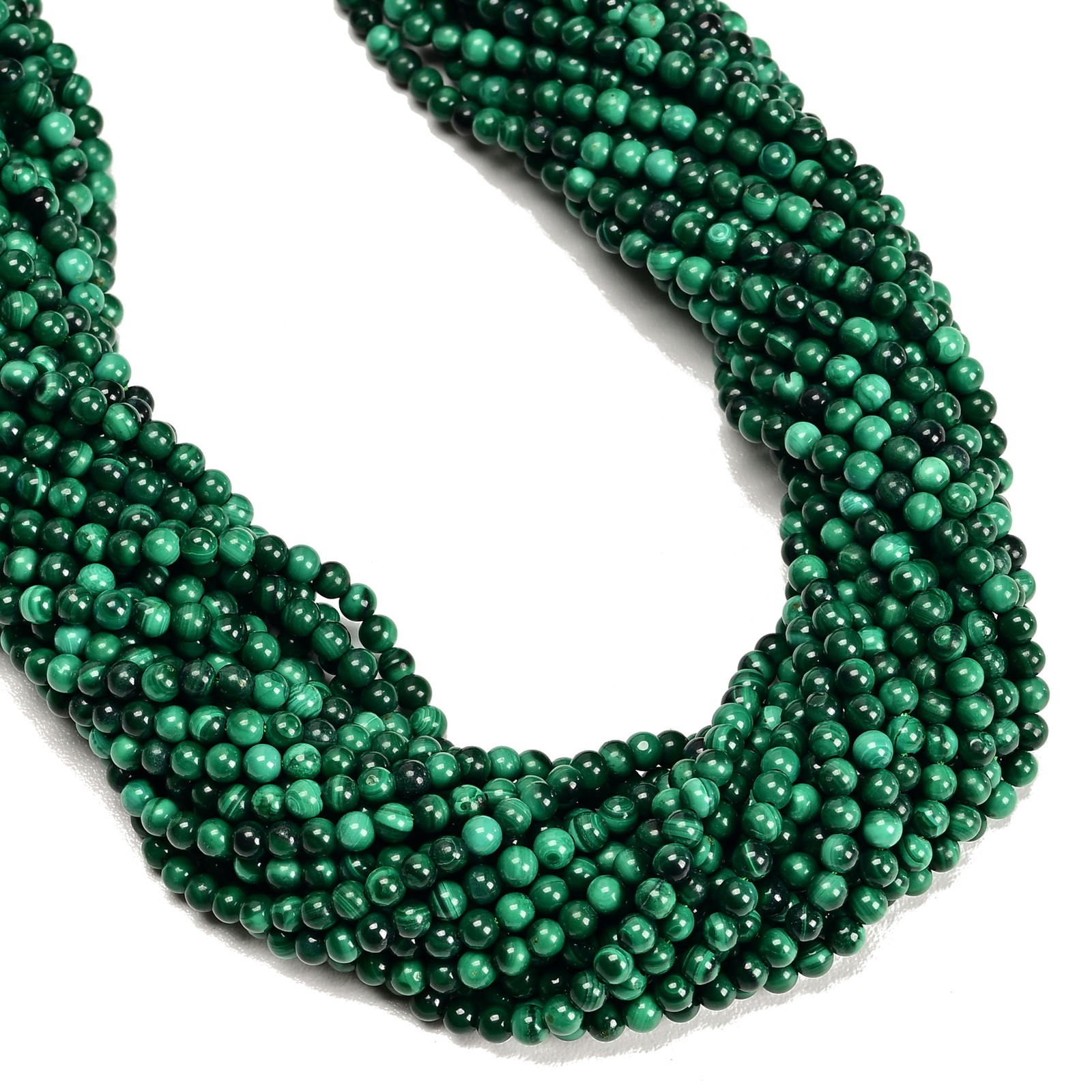 Natural Malachite Smooth Round Beads Size 2mm 3mm 15.5″ Strand