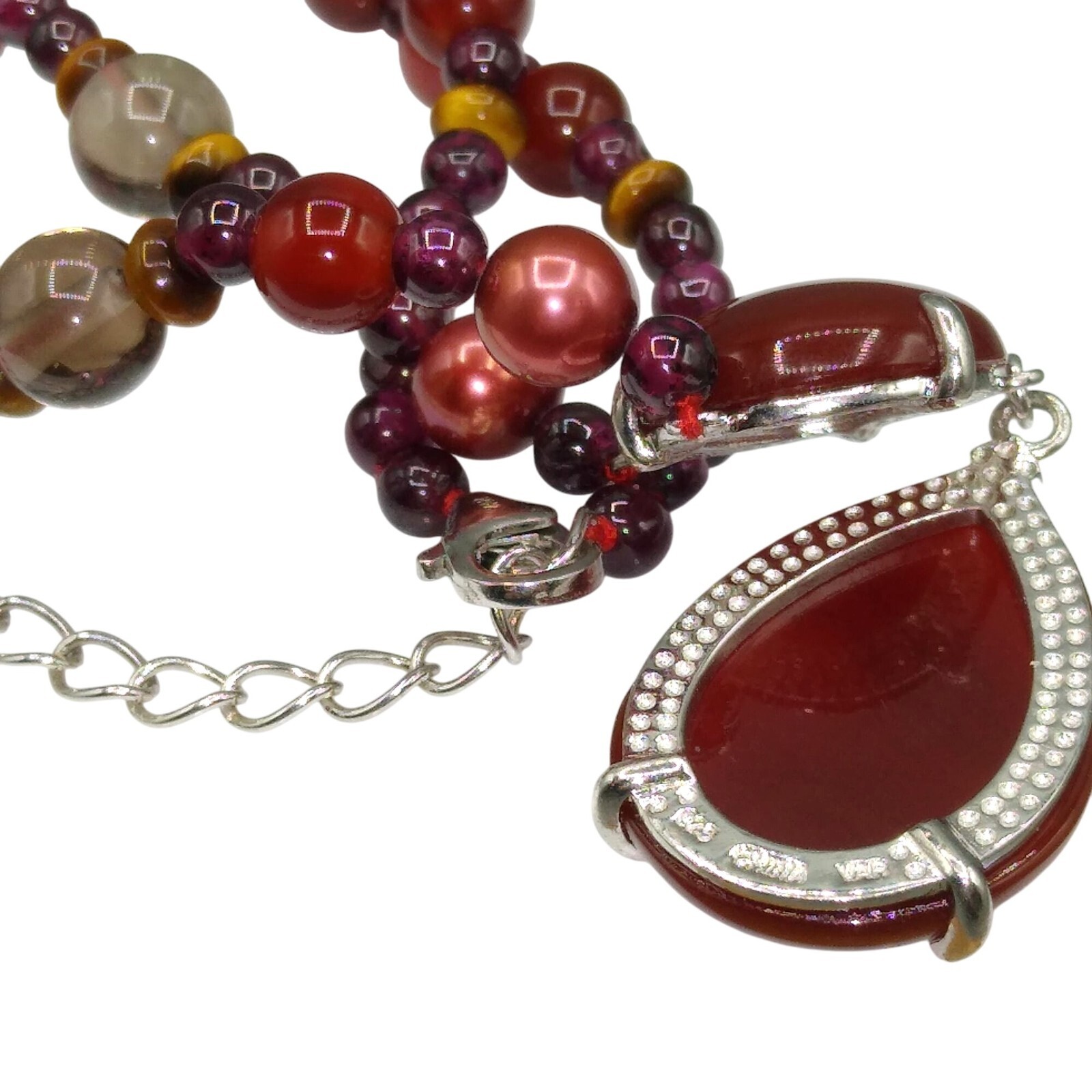 VAR 925 Garnet Necklace, Armen Vardapetyan, Armenian Artisan, Gemstone Beaded