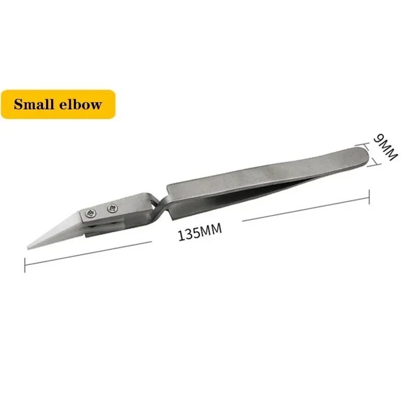 3pcs Ceramic Tip Soldering Tweezers Anti-Static Precision Electronic Tool Set