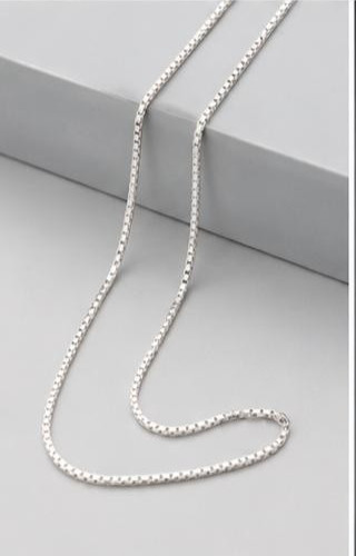 925 Sterling Silver Box Chain Necklace 1.5mm Unisex Fine Jewelry