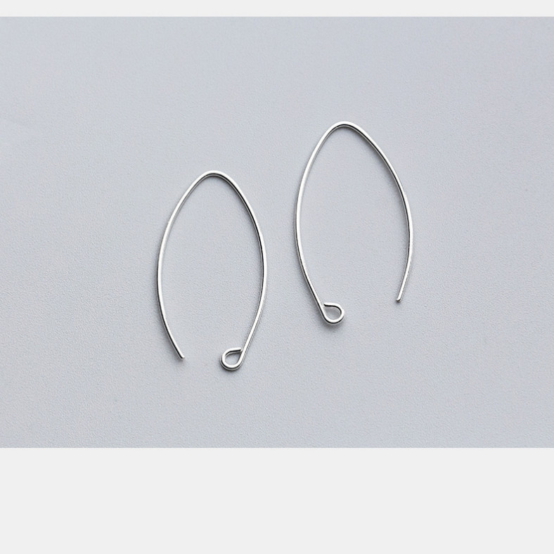 Earwires Hooks 30mm Long V Shape 925 Sterling Silver Ear Wire Earring Findings