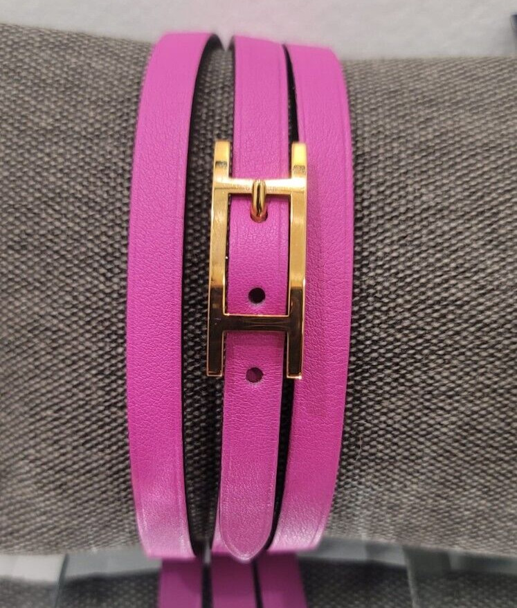 Hermès Behapi Triple Wrap Bracelet, Reversible, T2. 100% Guaranteed Authentic