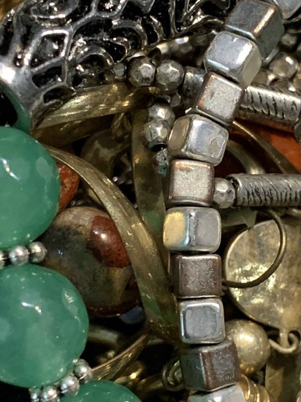 Lot 2 Lbs Jewelry Bracelets Necklaces Earrings Rings None Broken