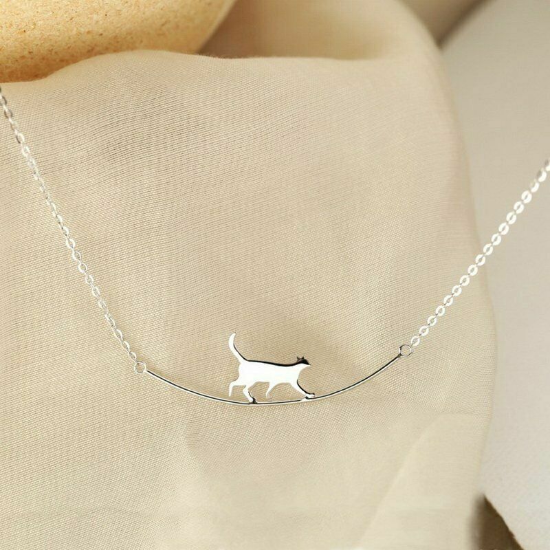 CAT PET KITTEN ANIMAL pendant 18″ 20″ 925 Sterling Silver Necklace women female