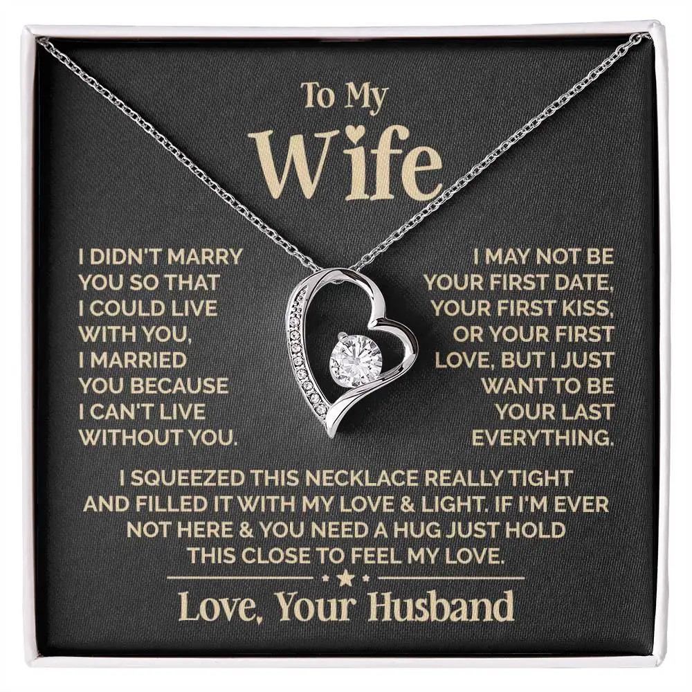 To My Beautiful Wife, Meeting You Was Fate, I Love You Always & Forever Necklace