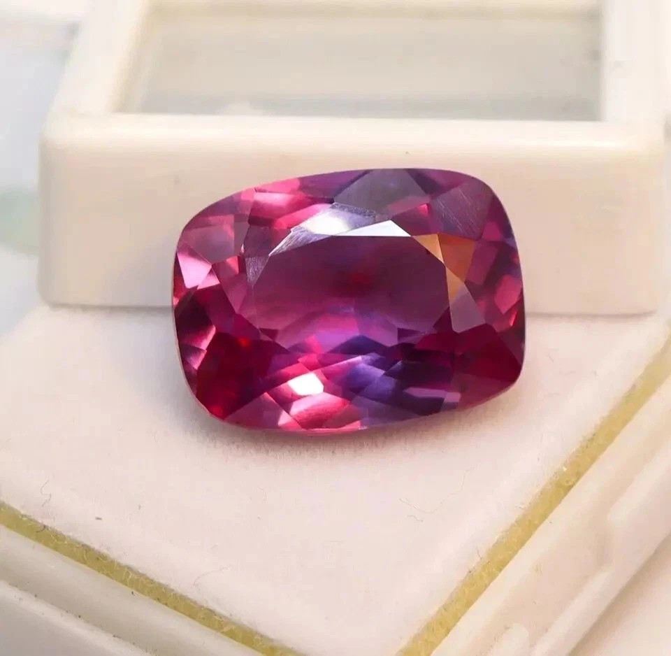 7.80+Ct Natural Flawless Purple Pink Montana Sapphire Cushion Loose Gemstone Cut