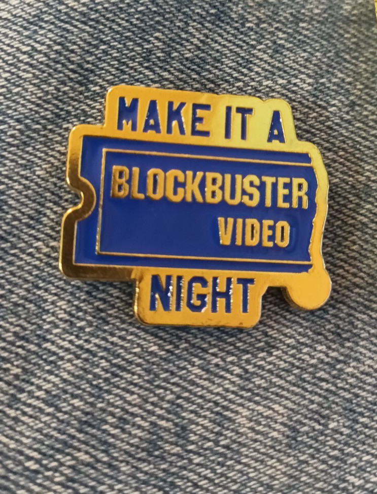 BLOCKBUSTER VIDEO-RETRO- ENAMEL PIN- SHIP ALL THE PINS YOU BUY FOR $4.99