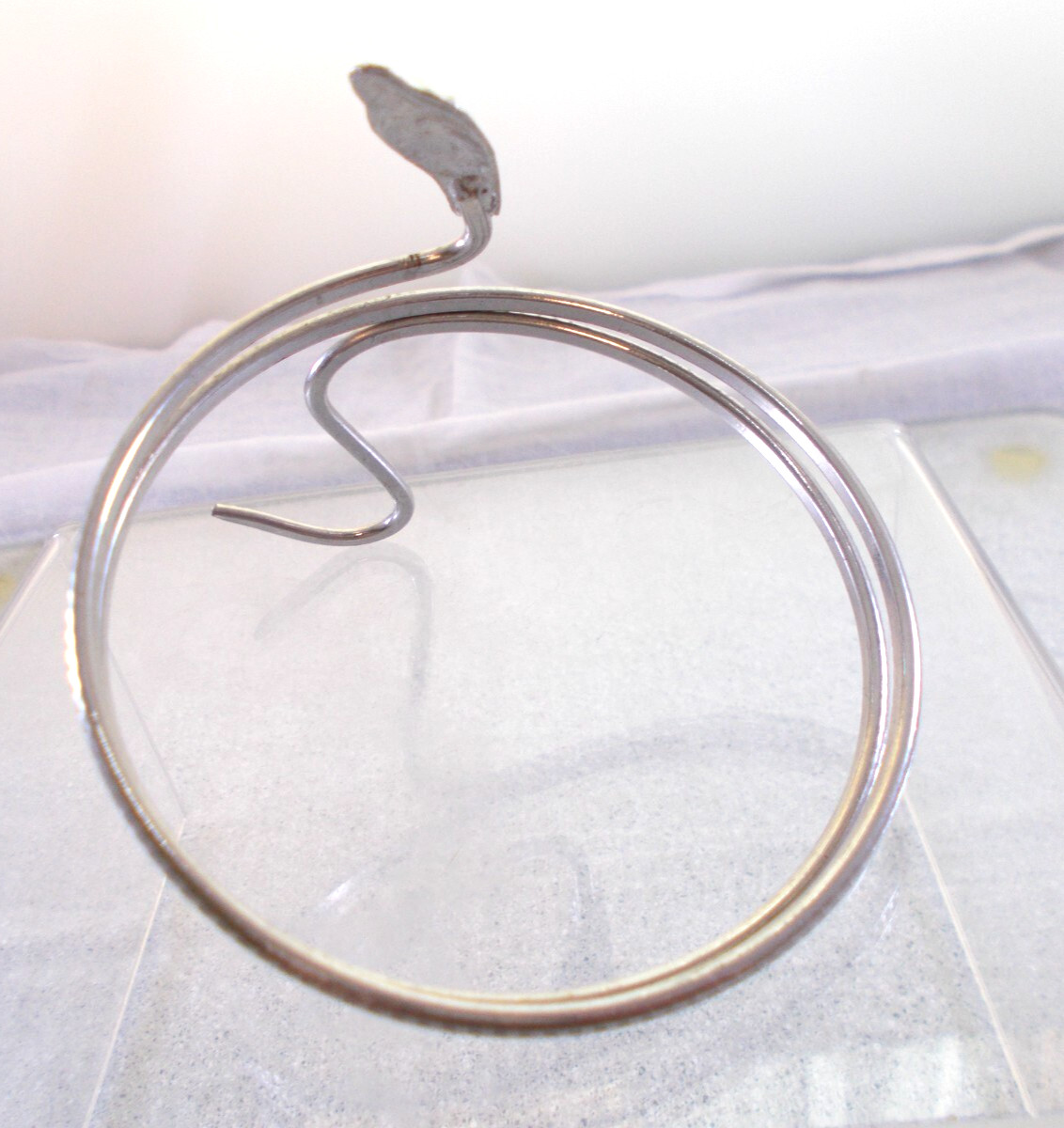 Cleopatra Egyptian Style Silver Tone Coiled Snake Armband Bracelet Free Ship