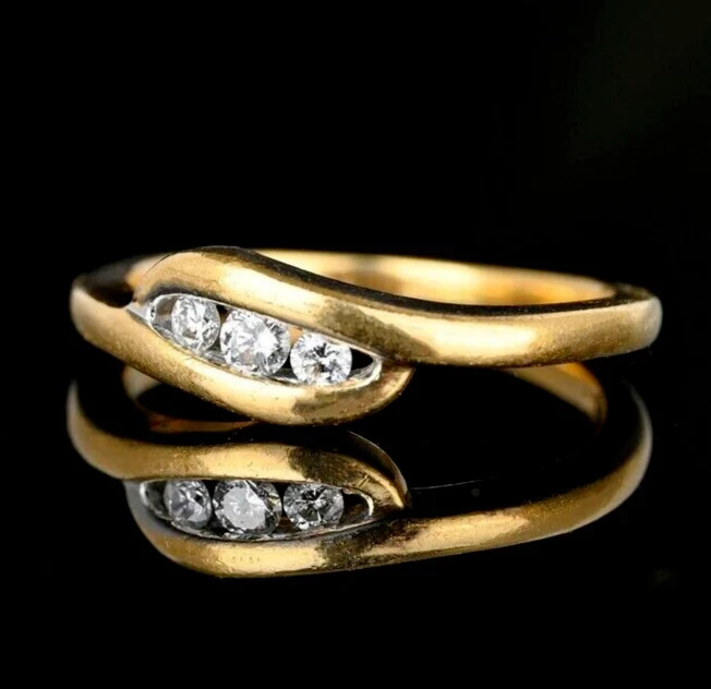 Round Cut 1 Ct Lab Created 3-Stone Statement Ring 14K Yellow Gold Plated