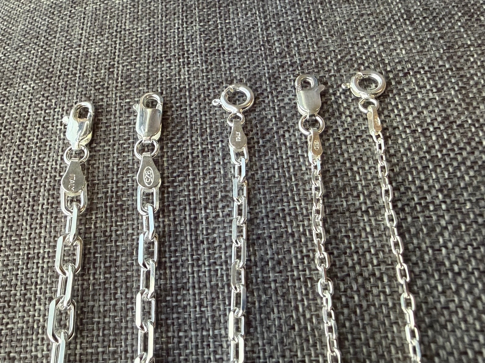 Sterling Silver Mariner Anchor Chain Necklace 1mm 2mm 3mm 4mm 5mm 7-30″ Unisex