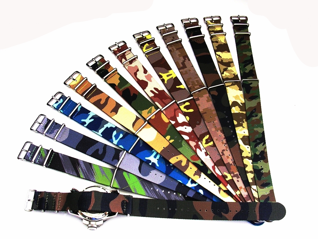 NATO G10 ® Ballistic CAMO nylon watch band Military strap RAF stitched IW SUISSE