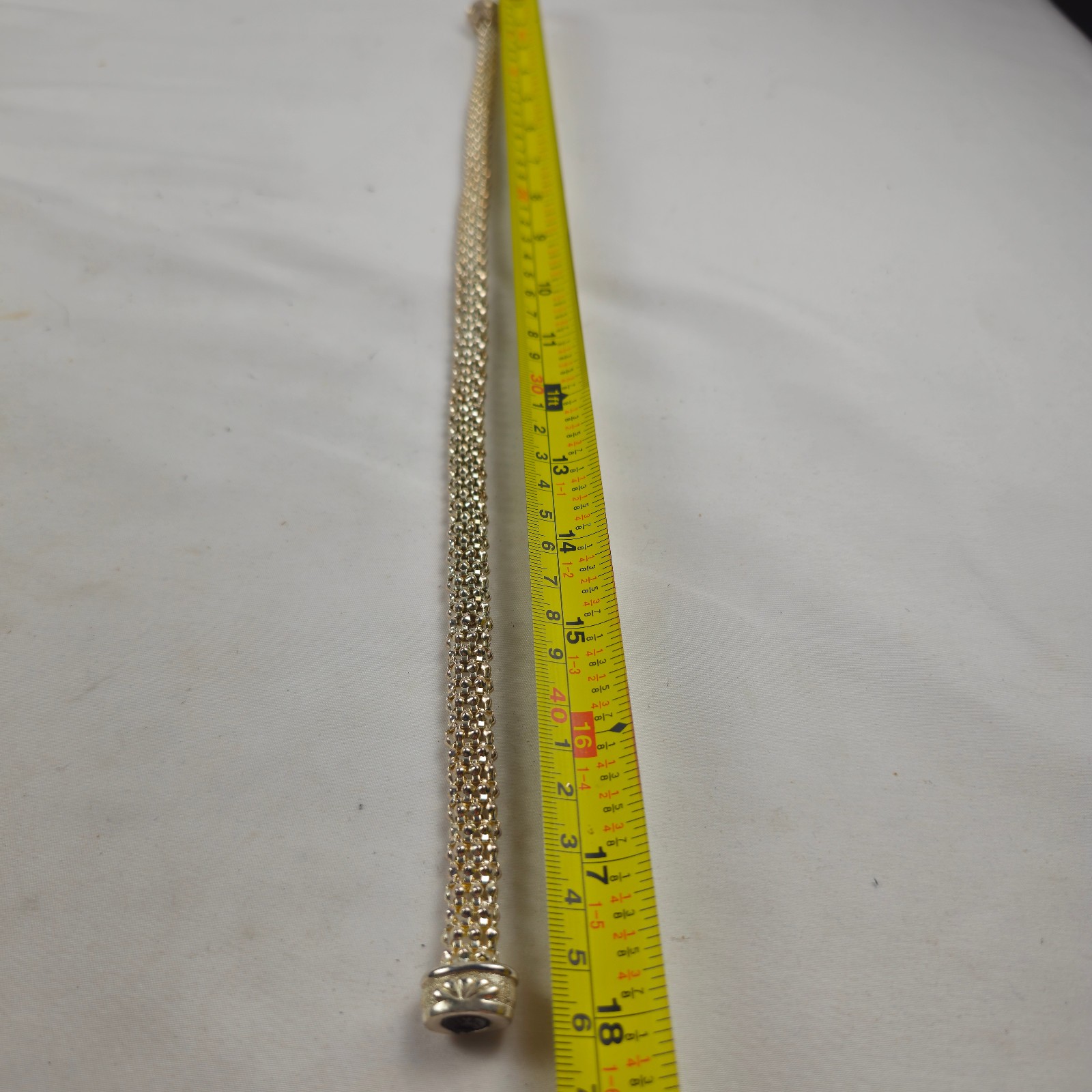 Silver Plated Popcorn Mesh Bead Collar Necklace Magnetic Clasp 18″ VTG