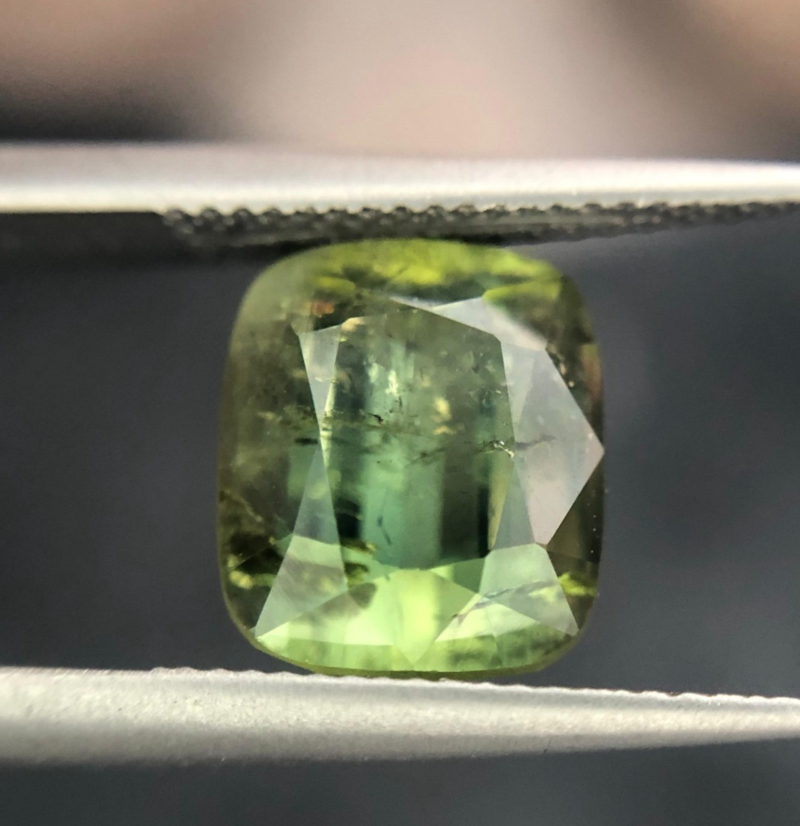 4.00 ct yellowish green color slightly included tourmaline loose gemstone