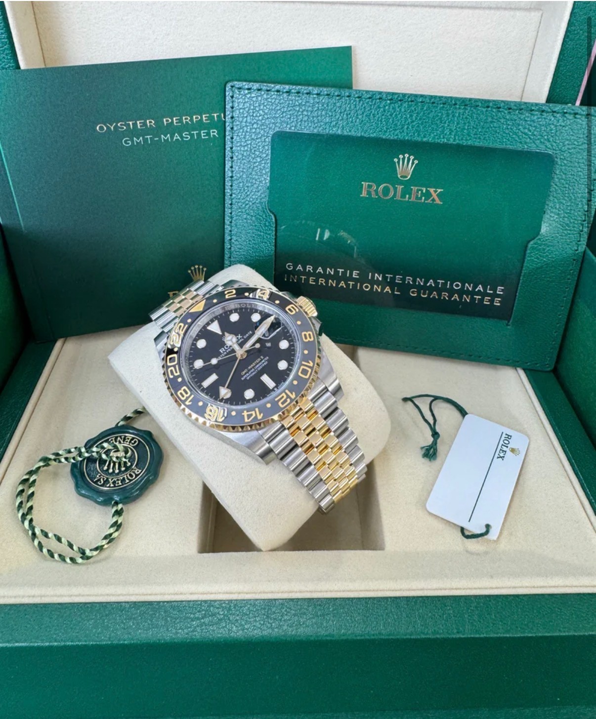 Rolex GMT-Master II 126713GRNR Gold and Silver Jubilee Bracelet with Black Bezel