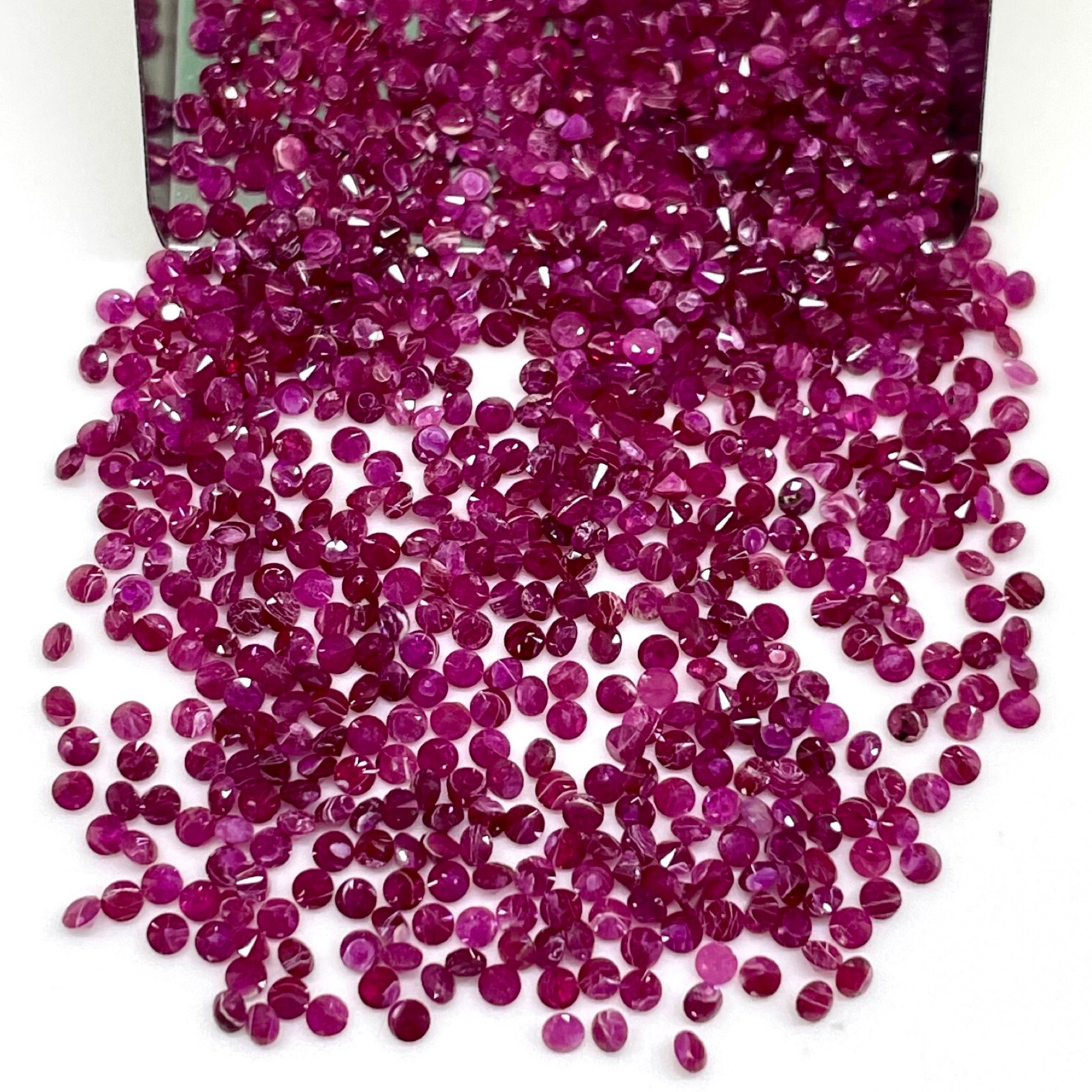 100 Pcs Natural Ruby 1.4mm Round Cut Rich Red Loose Gemstones Wholesale Lot