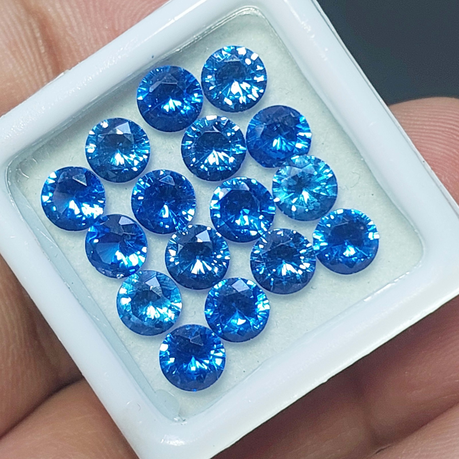 Natural Blue Sapphire 5mm Round Shape Certified Gemstone Lot – 16 Piece Parcel