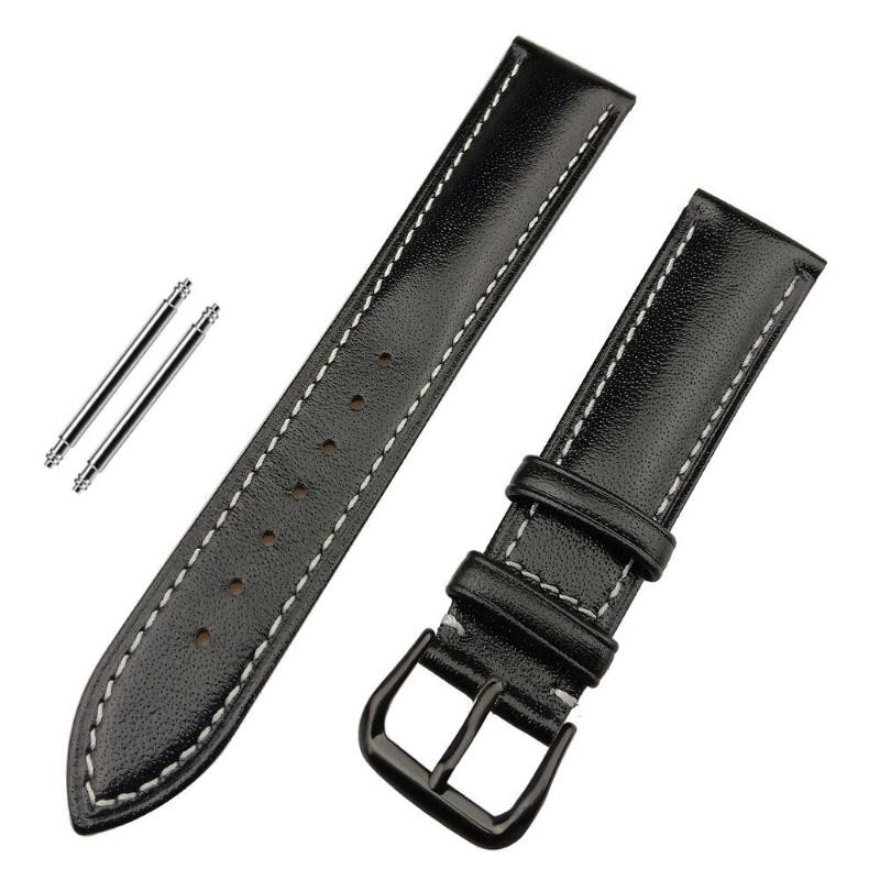12 14 16 18 19 20 21 22 24mm With SS Pin Buckle Genuine Leather Watch Strap Band